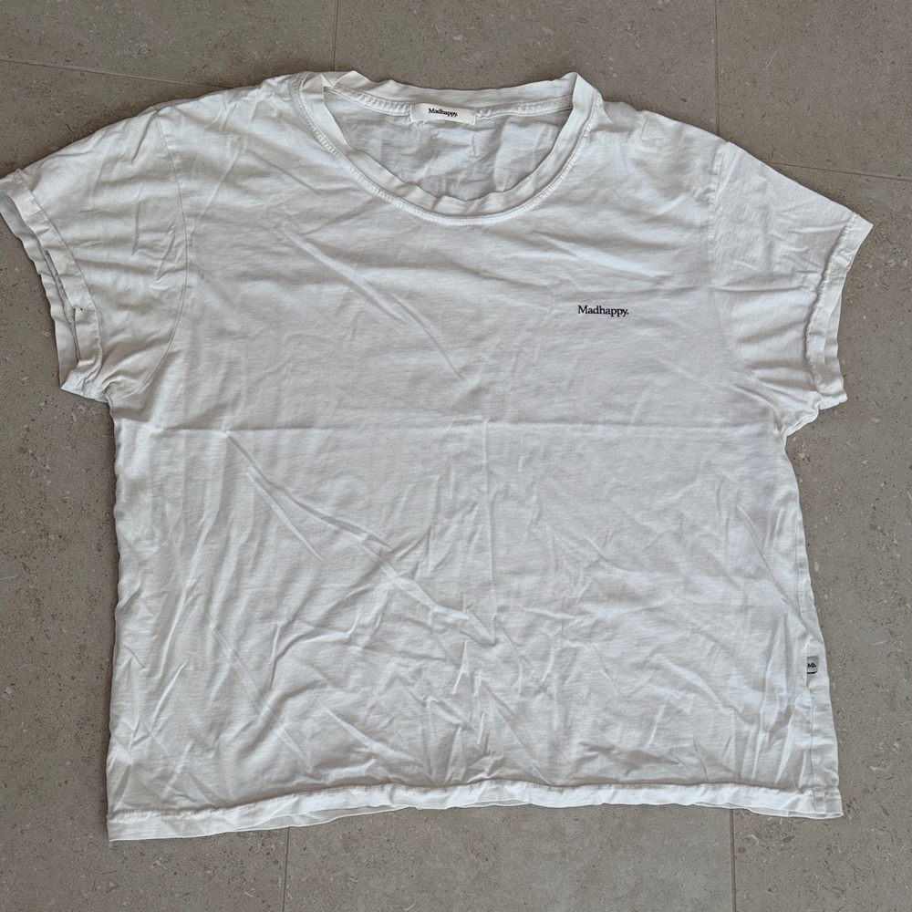 Madhappy White Boxy Crewneck Tee